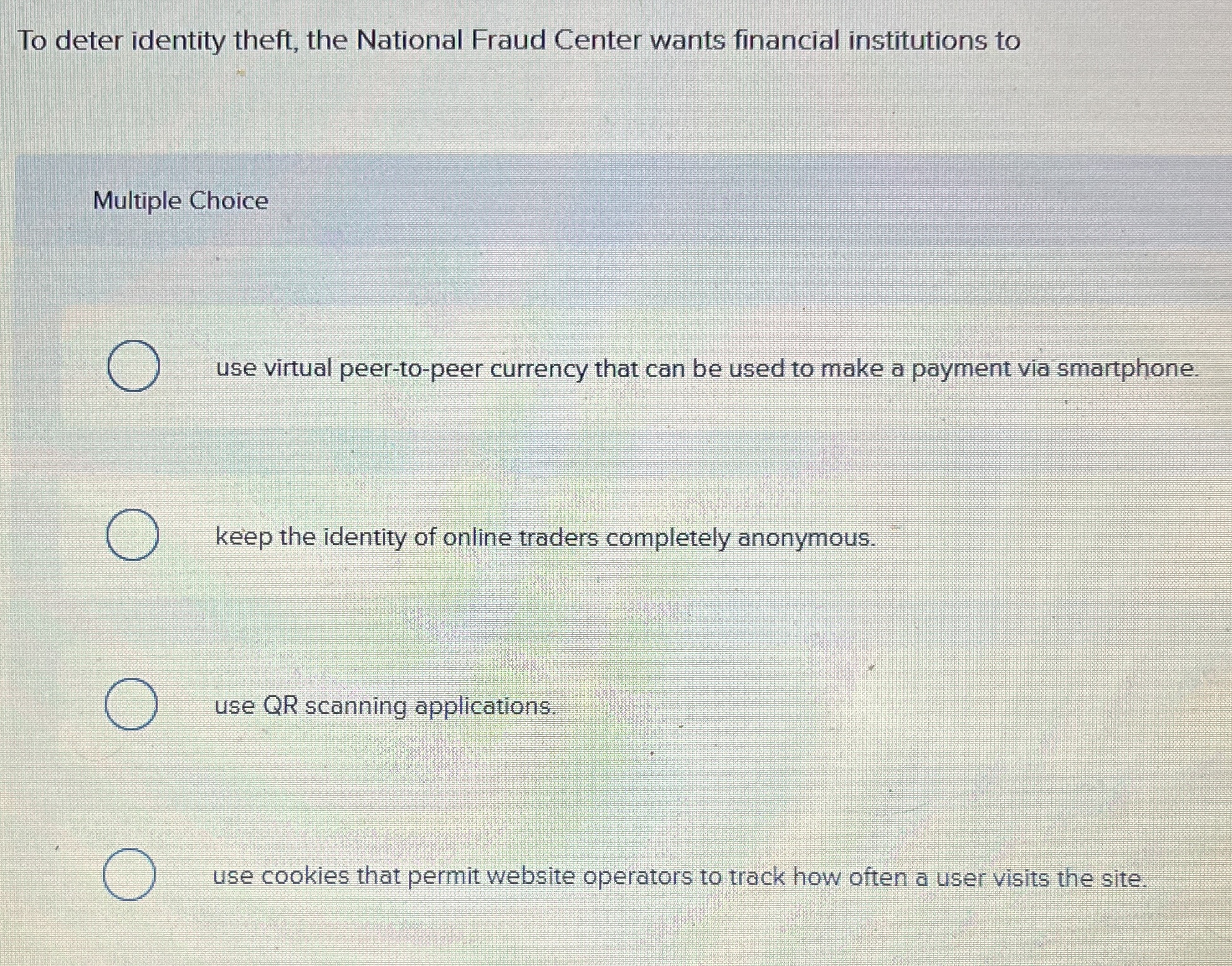 To deter identity theft, the National Fraud