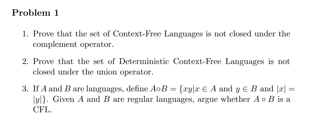 Problem 1 Please provide answers to the three