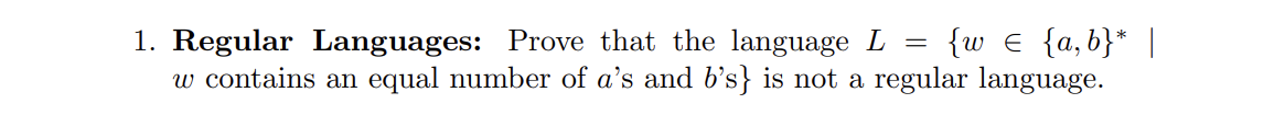Regular Languages: Prove that the language L = {