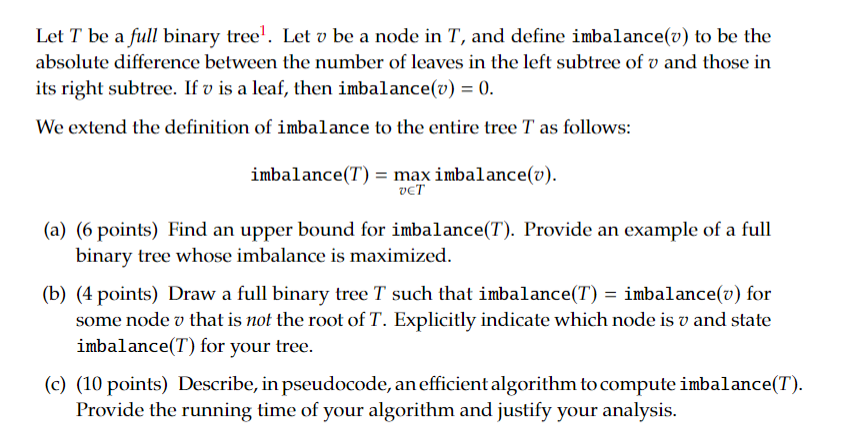 Let T be a full binary tree ? 1 . Let v be a node