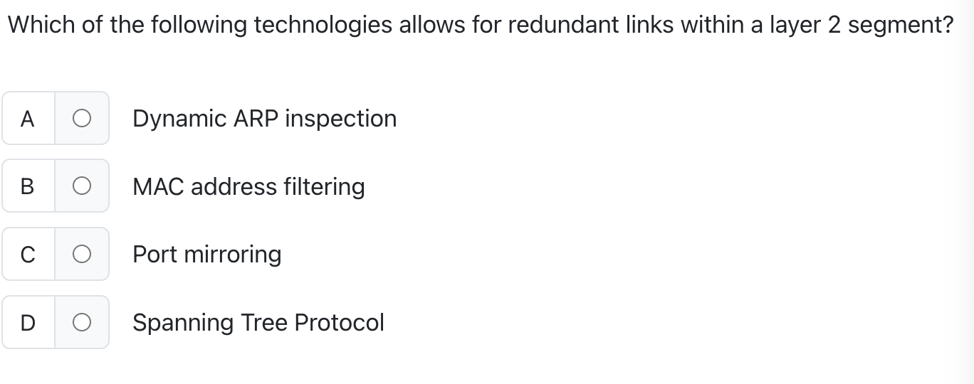 Which of the following technologies allows for