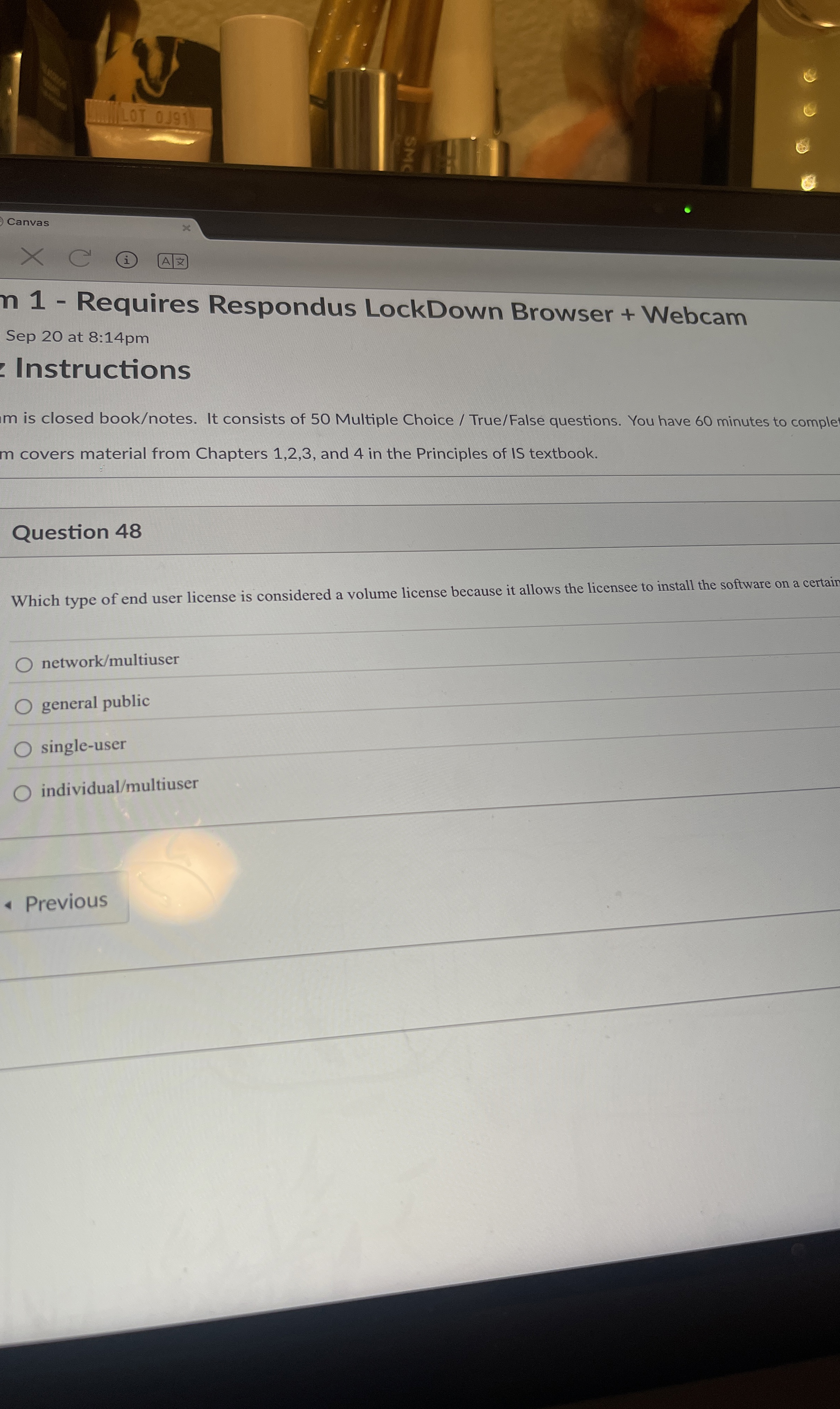 Question 4 8 Which type of end user license is