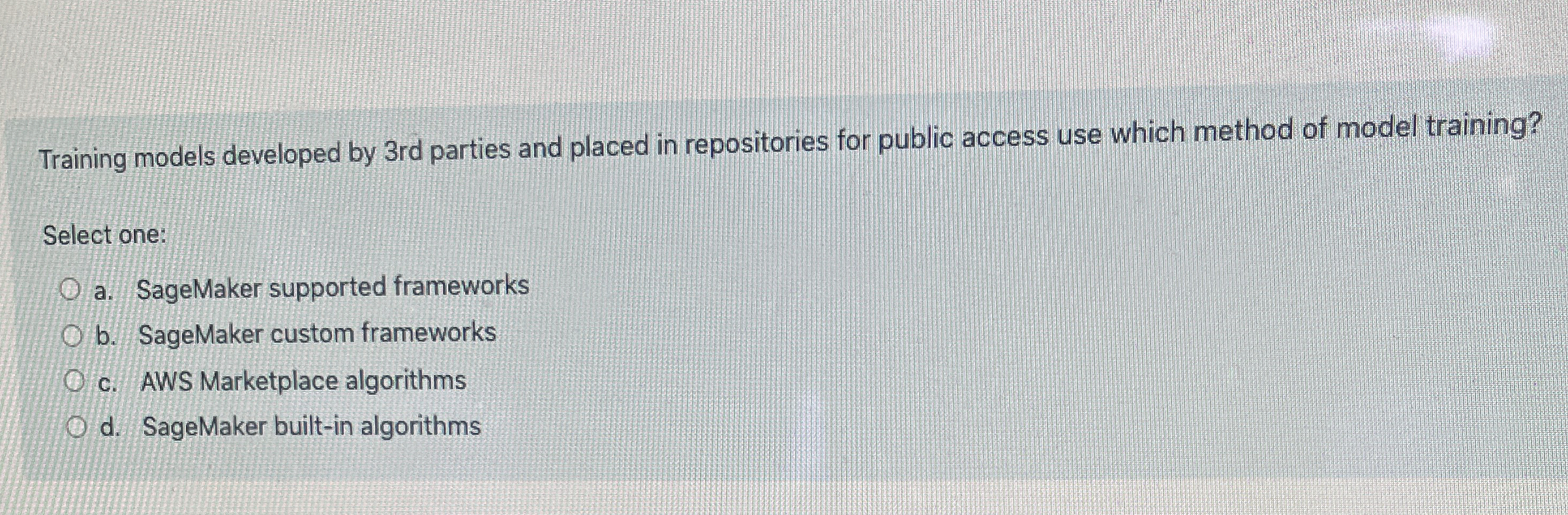 Training models developed by 3 rd parties and