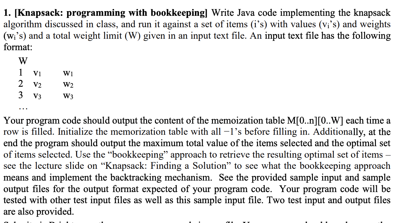 [ Knapsack: programming with bookkeeping ] Write