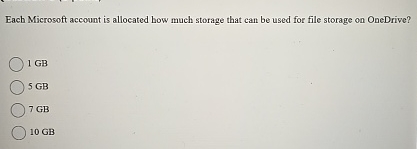 Each Microsoft account is allocated bow much