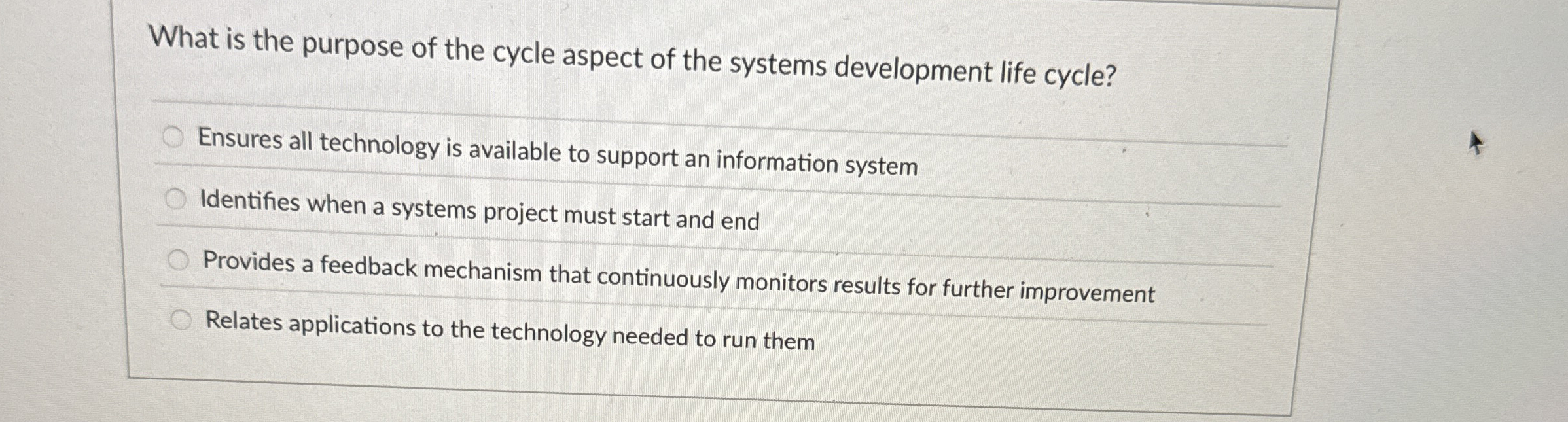 What is the purpose of the cycle aspect of the