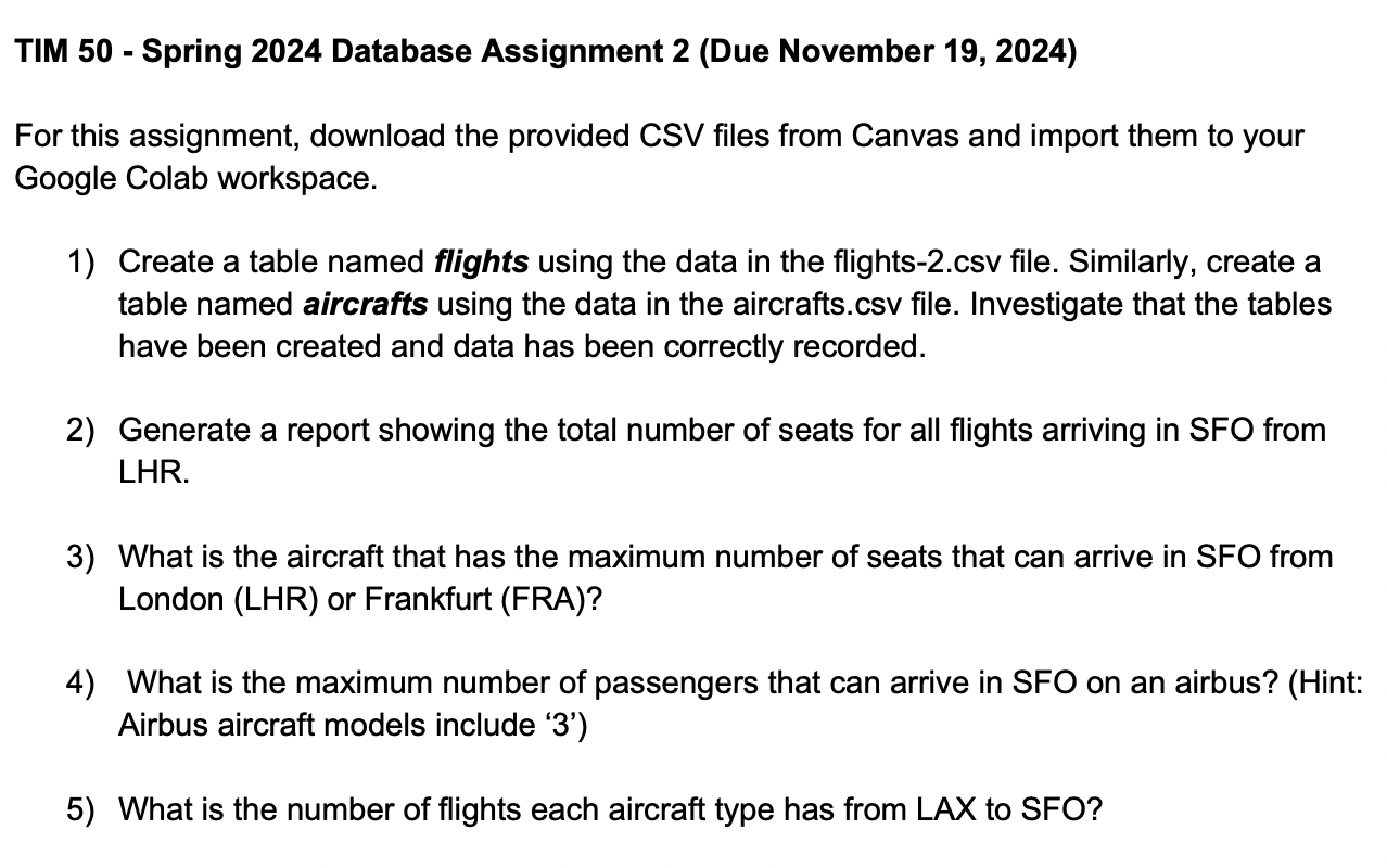 TIM 5 0 - Spring 2 0 2 4 Database Assignment 2 (