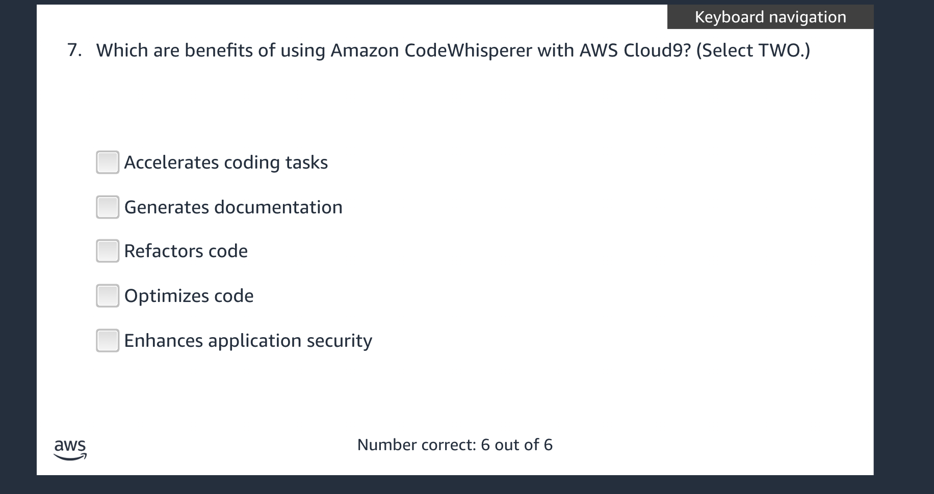 7 . Which are benefits of using Amazon