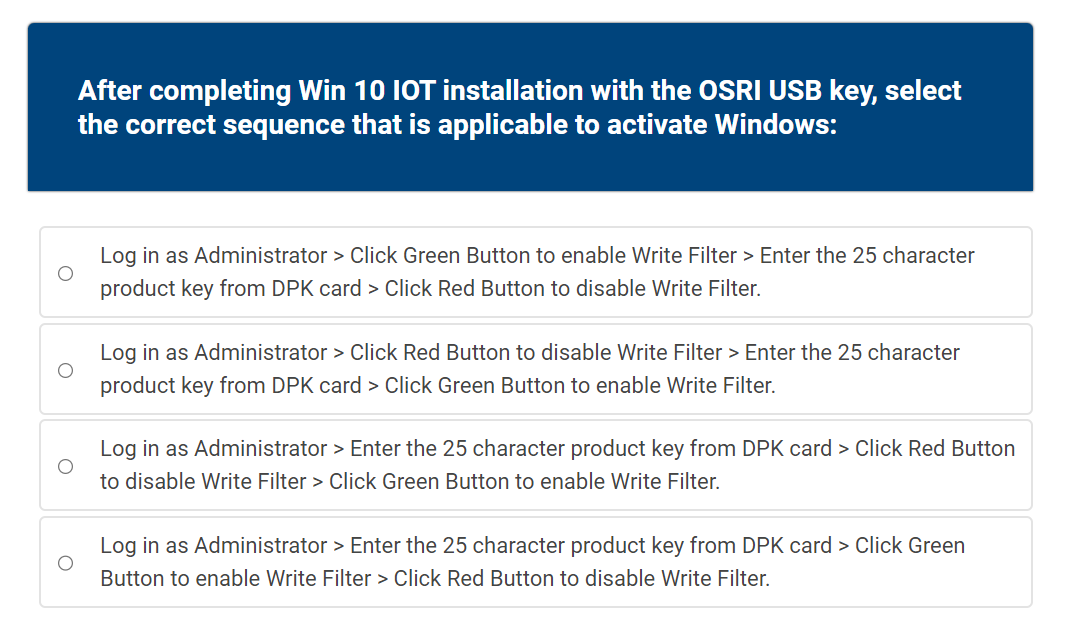 After completing Win 1 0 IOT installation with