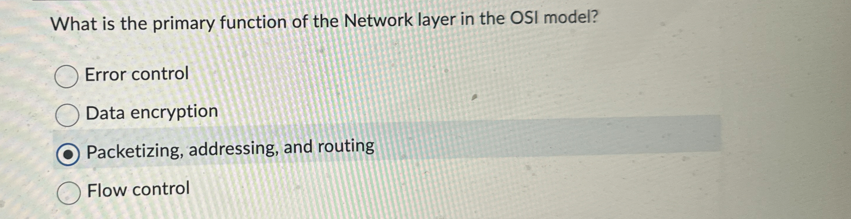 What is the primary function of the Network layer