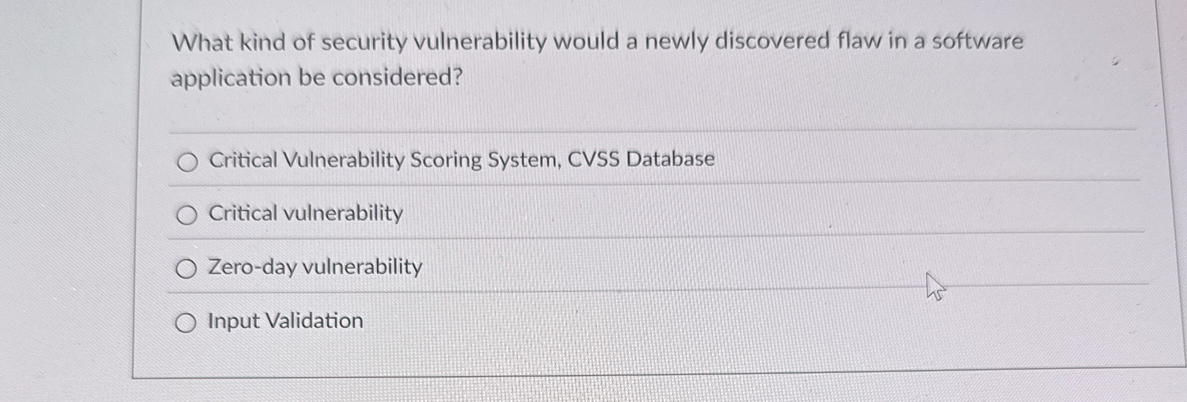 What kind of security vulnerability would a newly