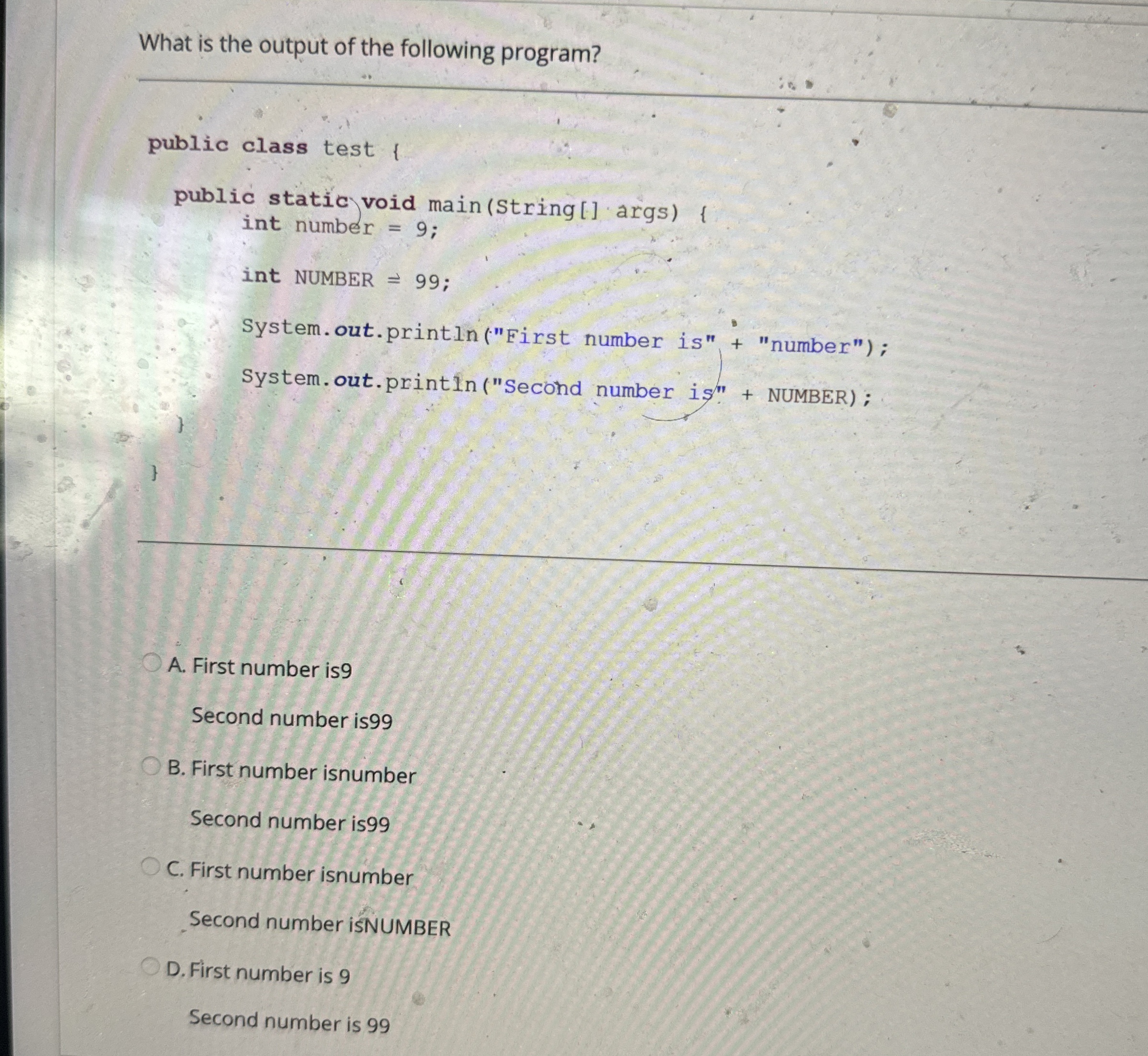 What is the output of the following program?