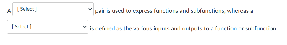 pair is used to express functions and