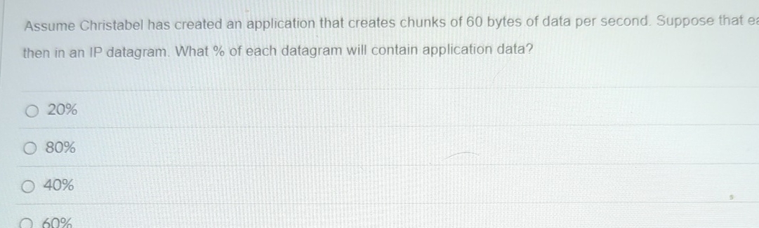 Assume Christabel has created an application that