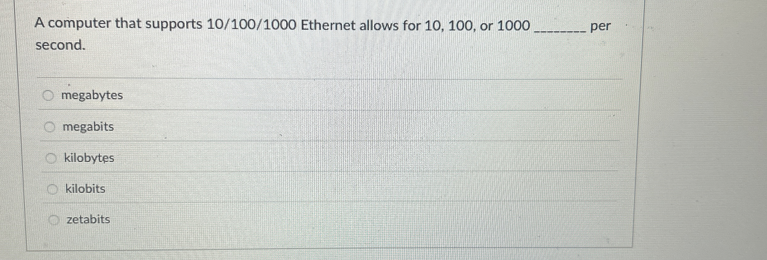 A computer that supports 1 0 / 1 0 0 / 1 0 0 0