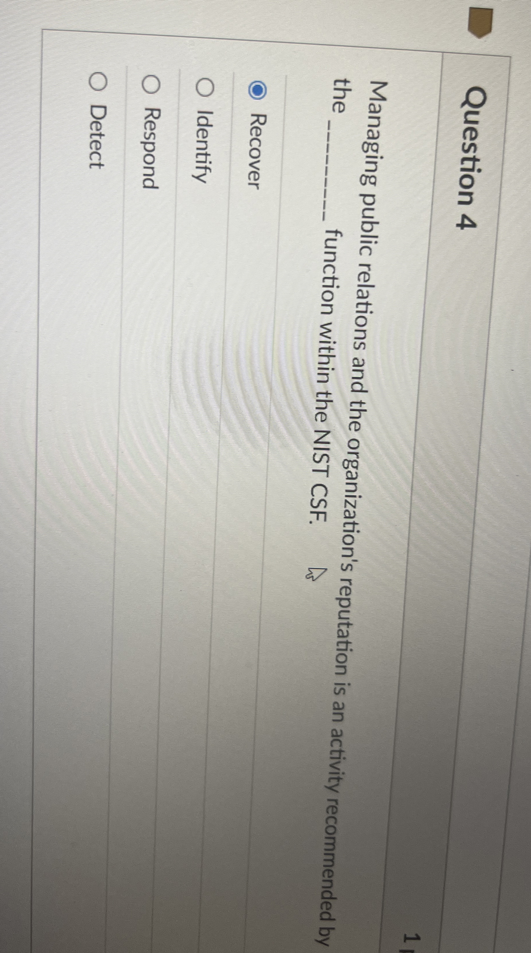 Question 4 Managing public relations and the