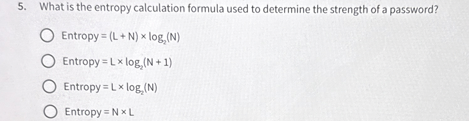 What is the entropy calculation formula used to