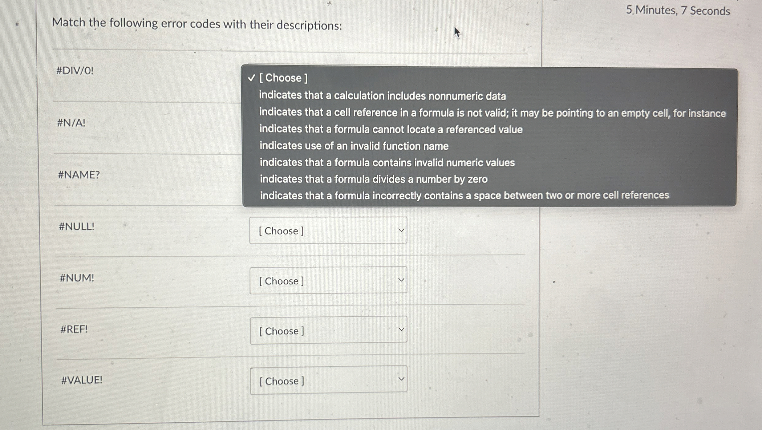 #DIV / 0 ! #N / A ! #NAME? #NULL! #NUM! #REF!