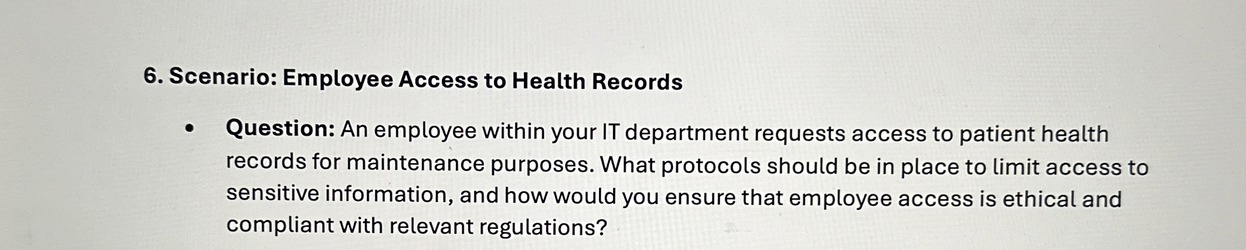 Scenario: Employee Access to Health Records