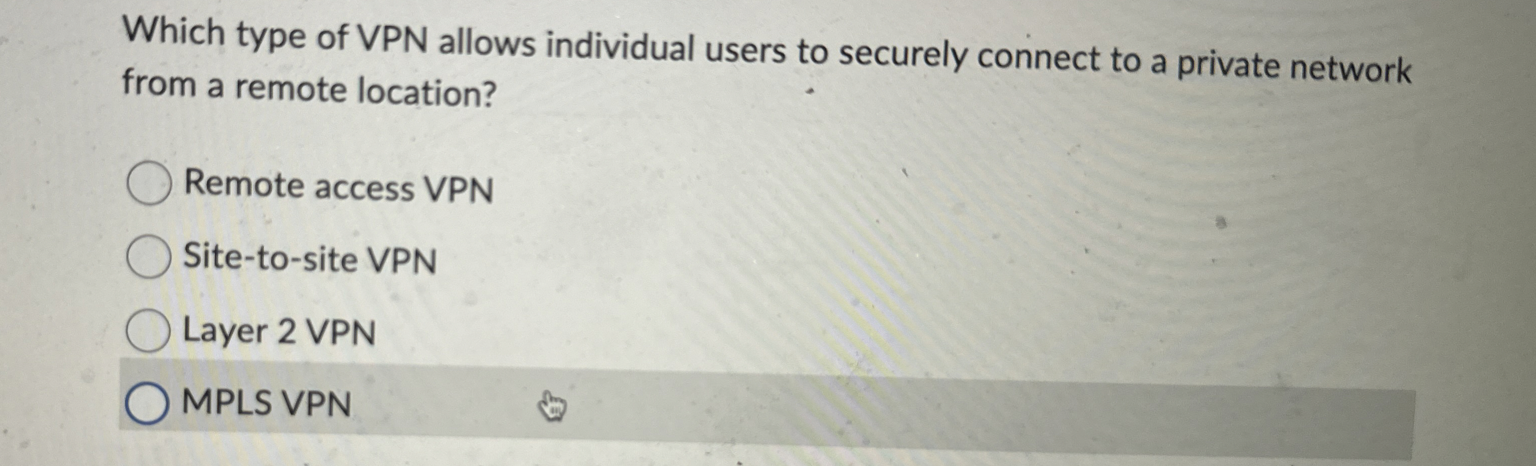 Which type of VPN allows individual users to