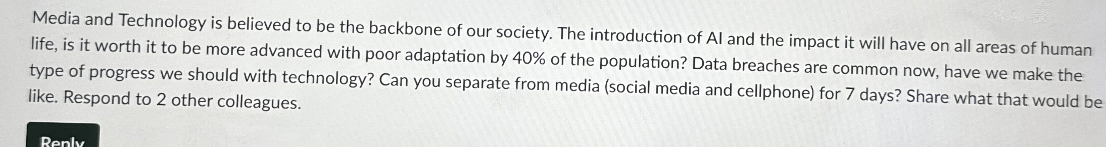 Media and Technology is believed to be the