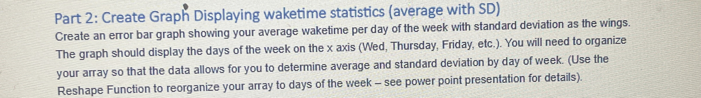 Part 2 : Create Graph Displaying waketime