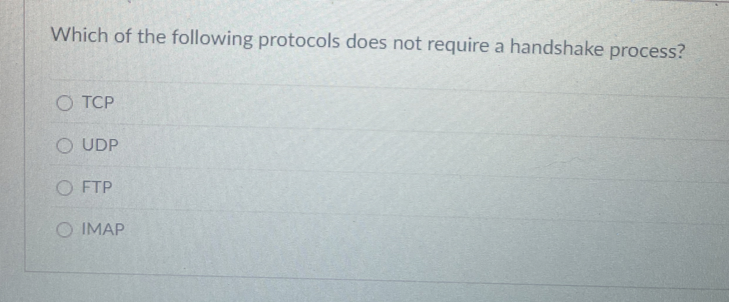 Which of the following protocols does not require