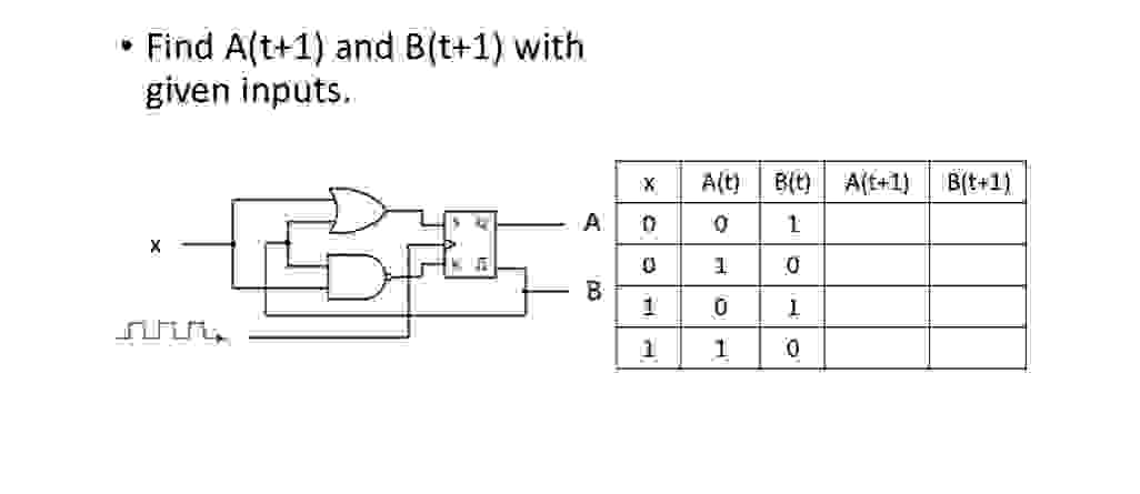 Find A ( t + 1 ) and B ( t + 1 ) with given