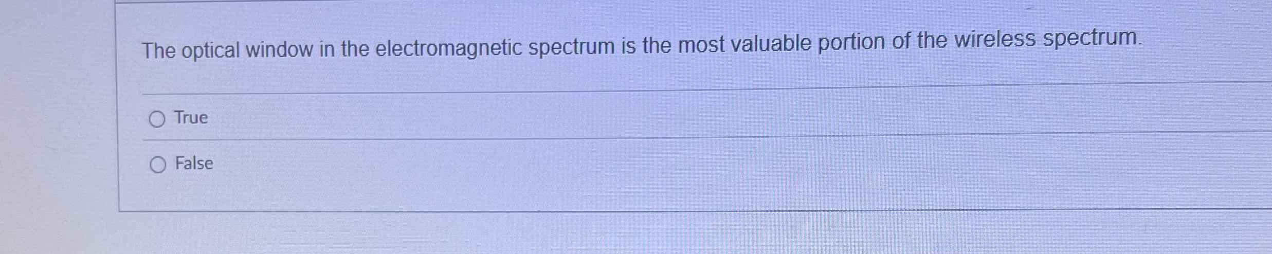 The optical window in the electromagnetic