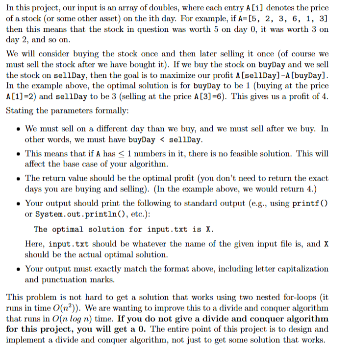 Please do this in java In this project, our input