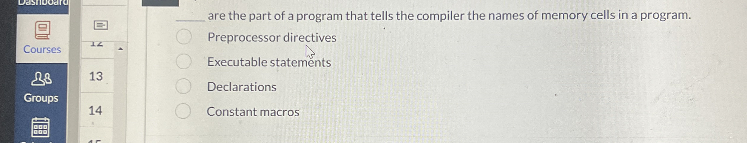 are the part of a program that tells the compiler