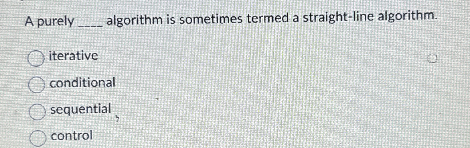 A purely q , algorithm is sometimes termed a