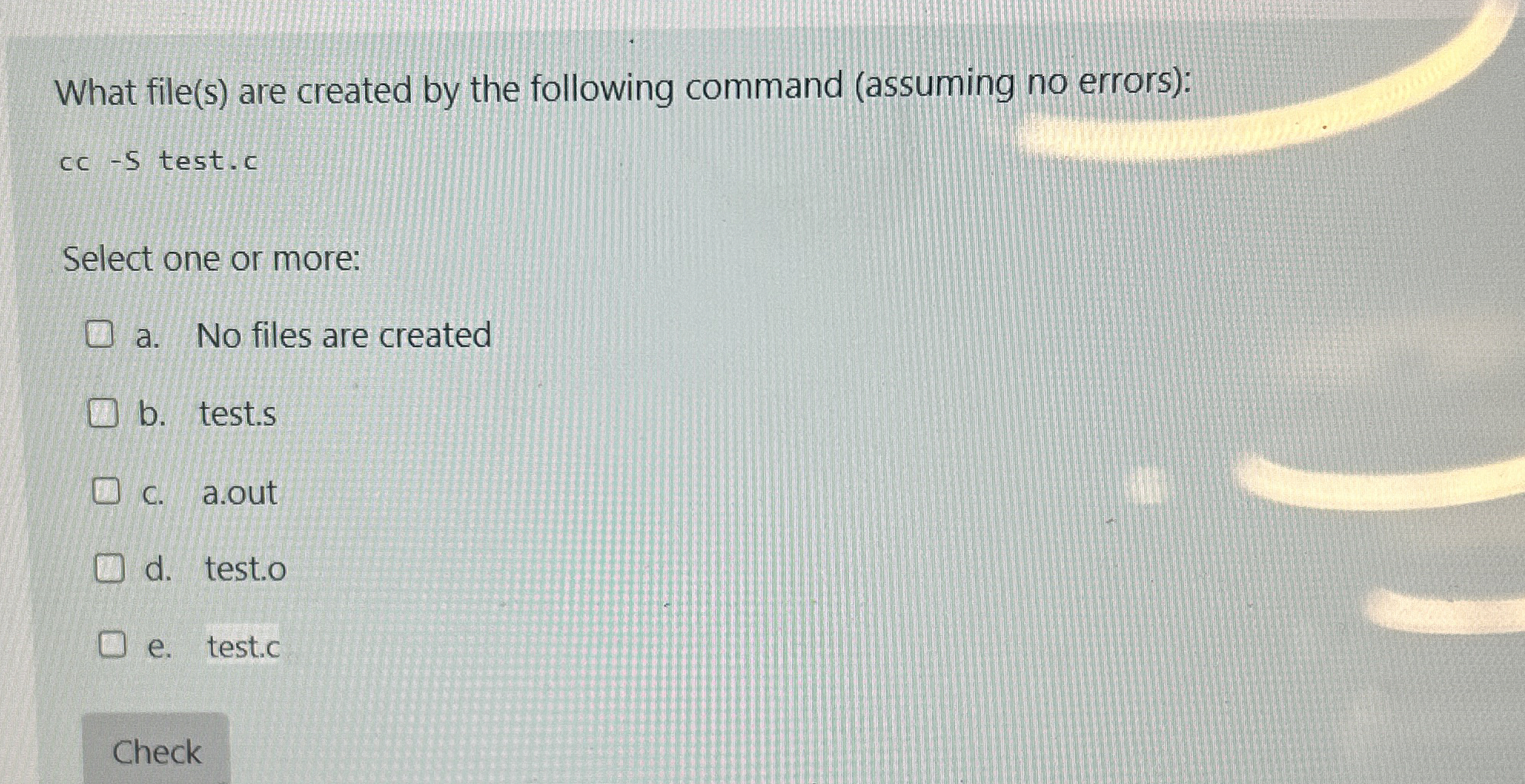 What file ( s ) are created by the following