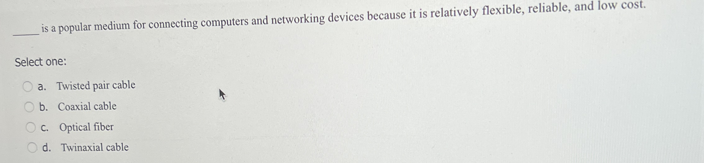 is a popular medium for connecting computers and
