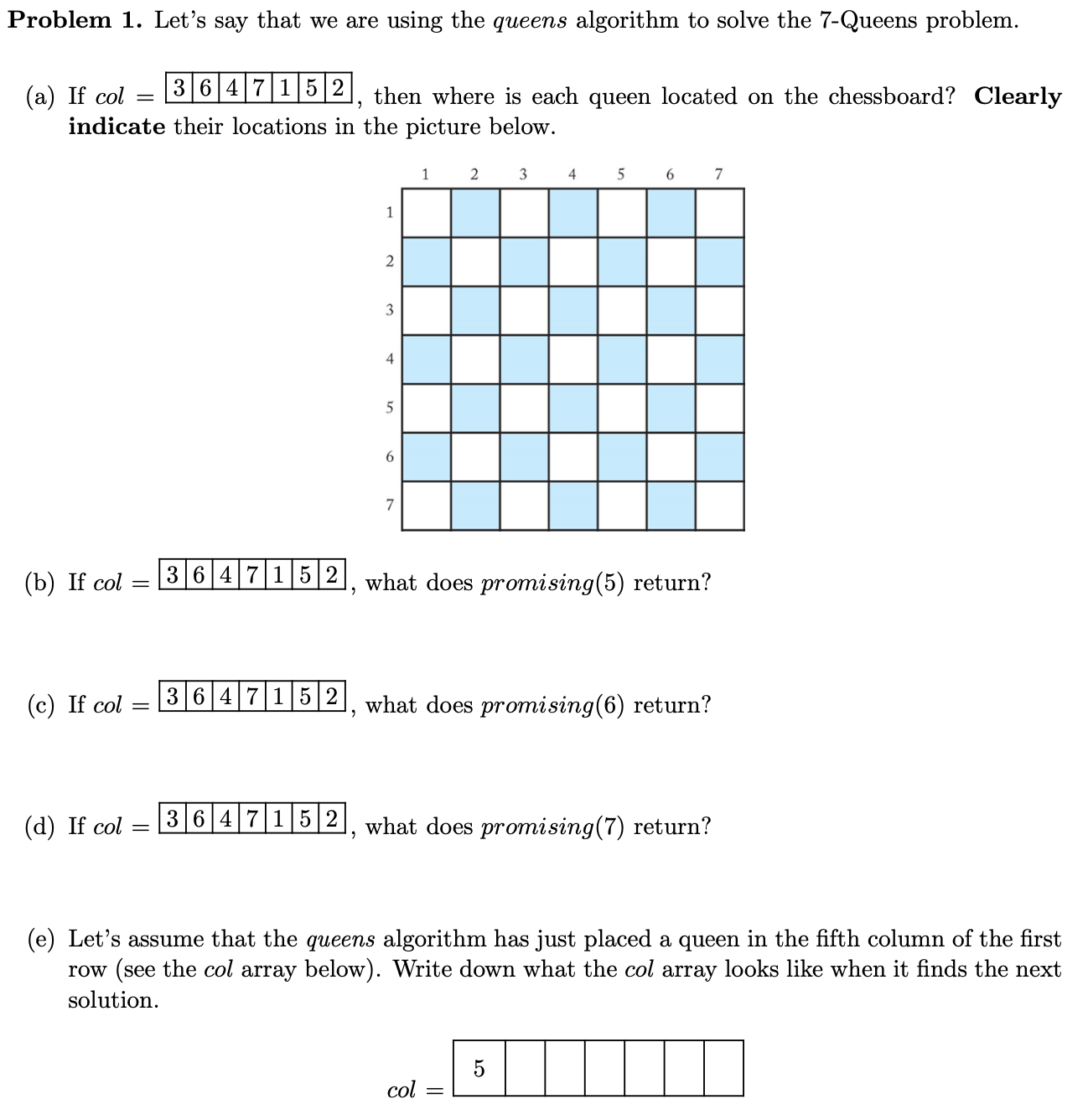 Problem 1 . Let's say that we are using the