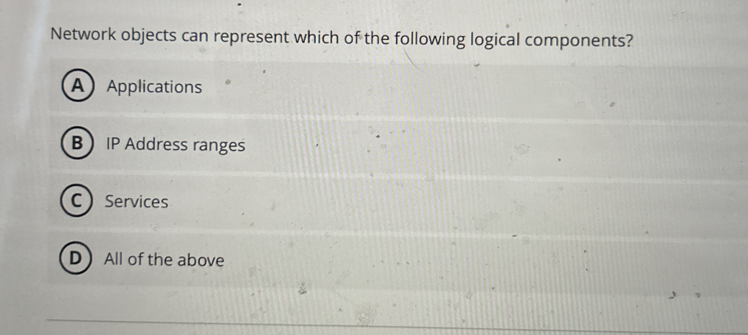 Network objects can represent which of the