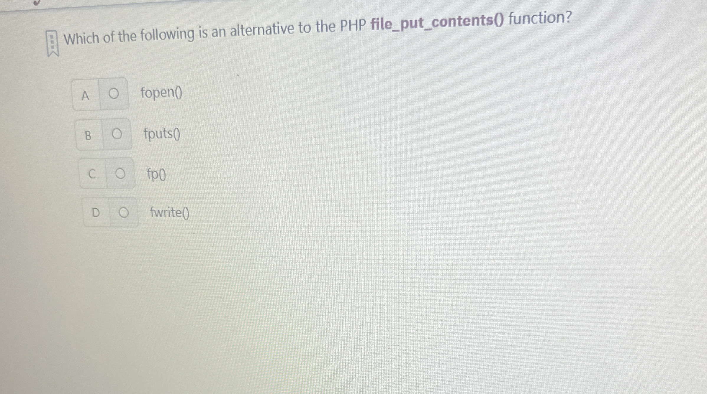 Which of the following is an alternative to the