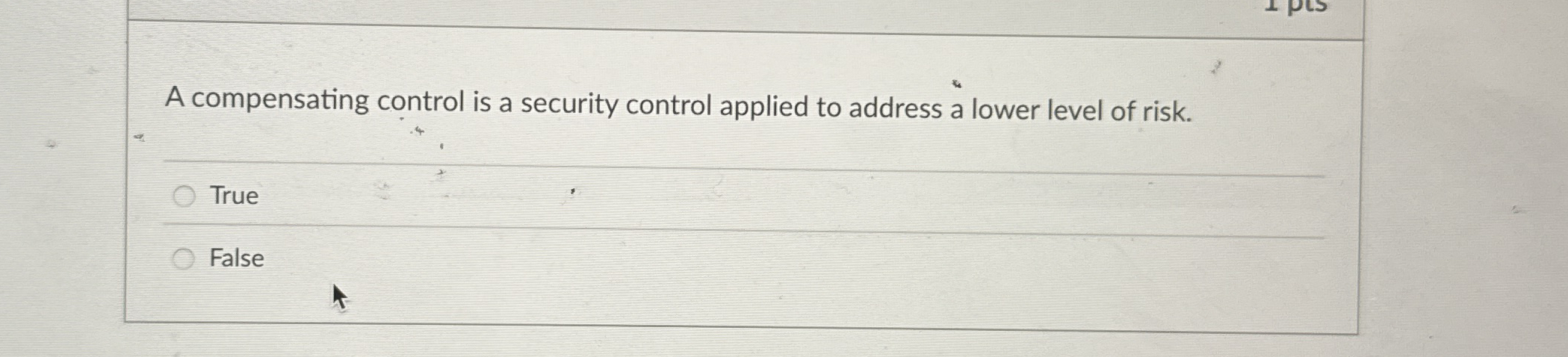 A compensating control is a security control