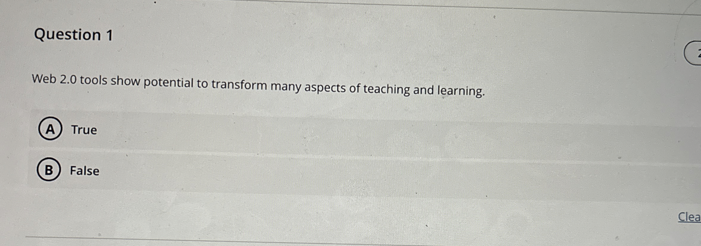 Question 1 Web 2 . 0 tools show potential to