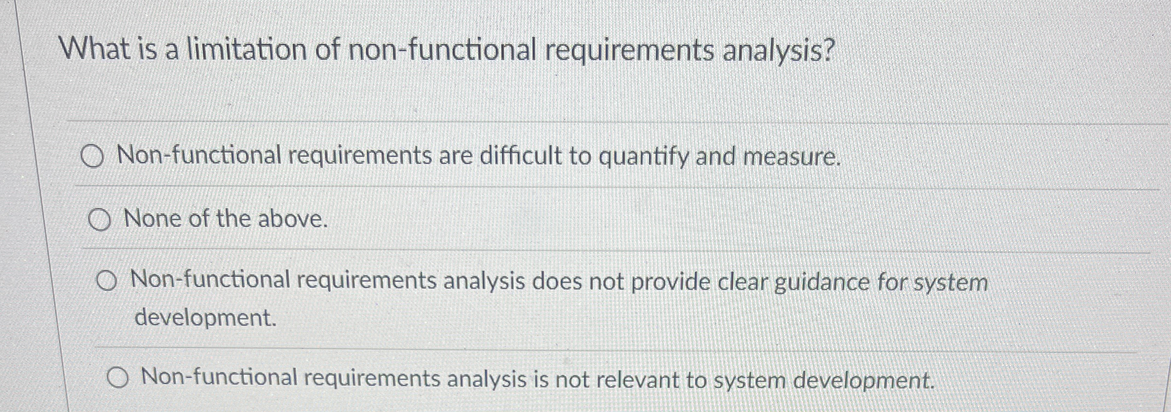 What is a limitation of non - functional