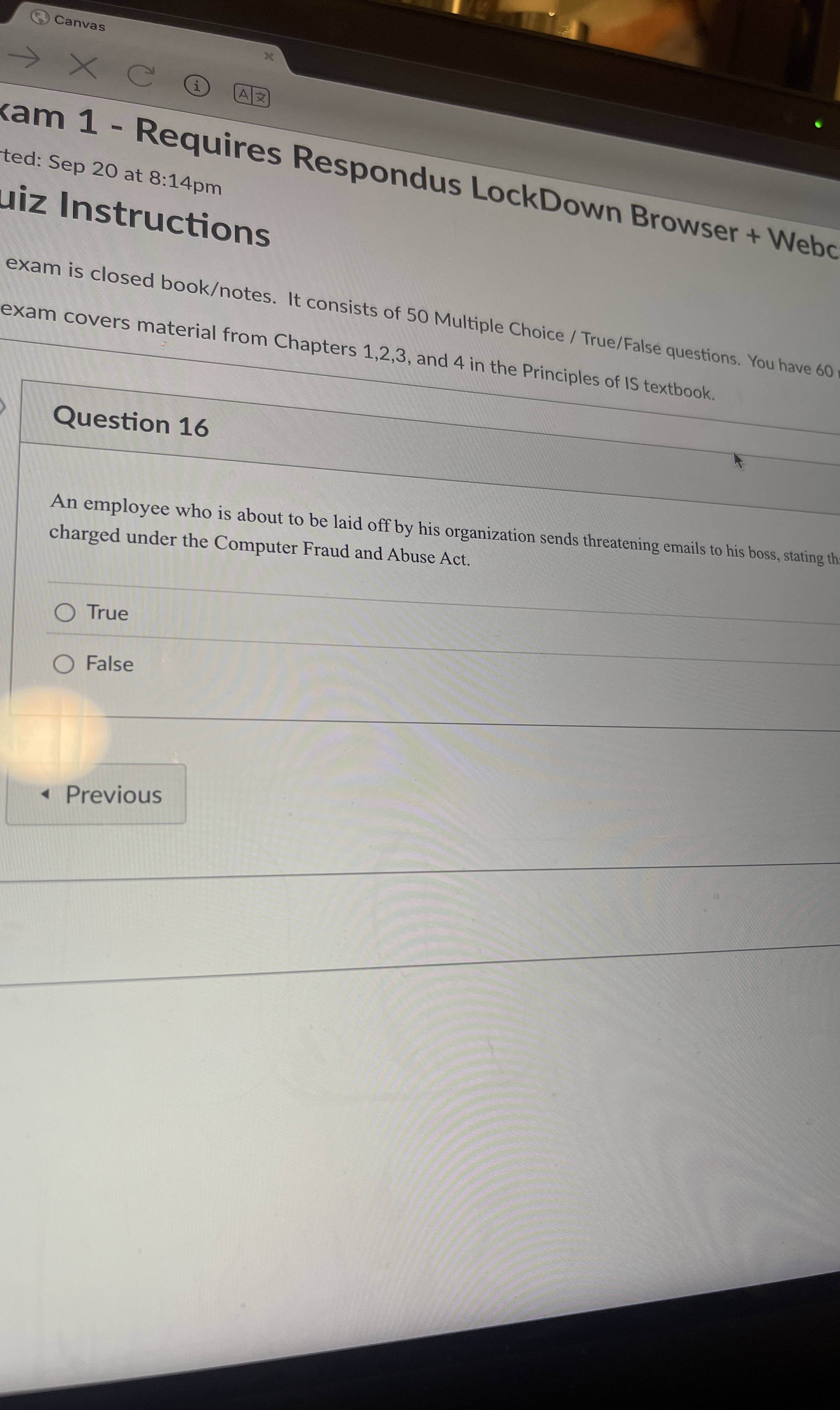 Question 1 6 An employee who is about to be laid