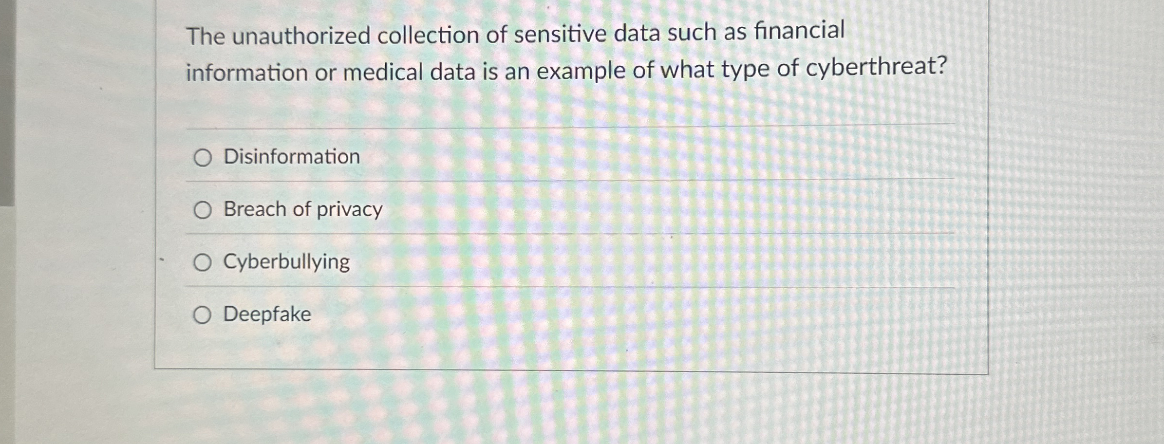 The unauthorized collection of sensitive data