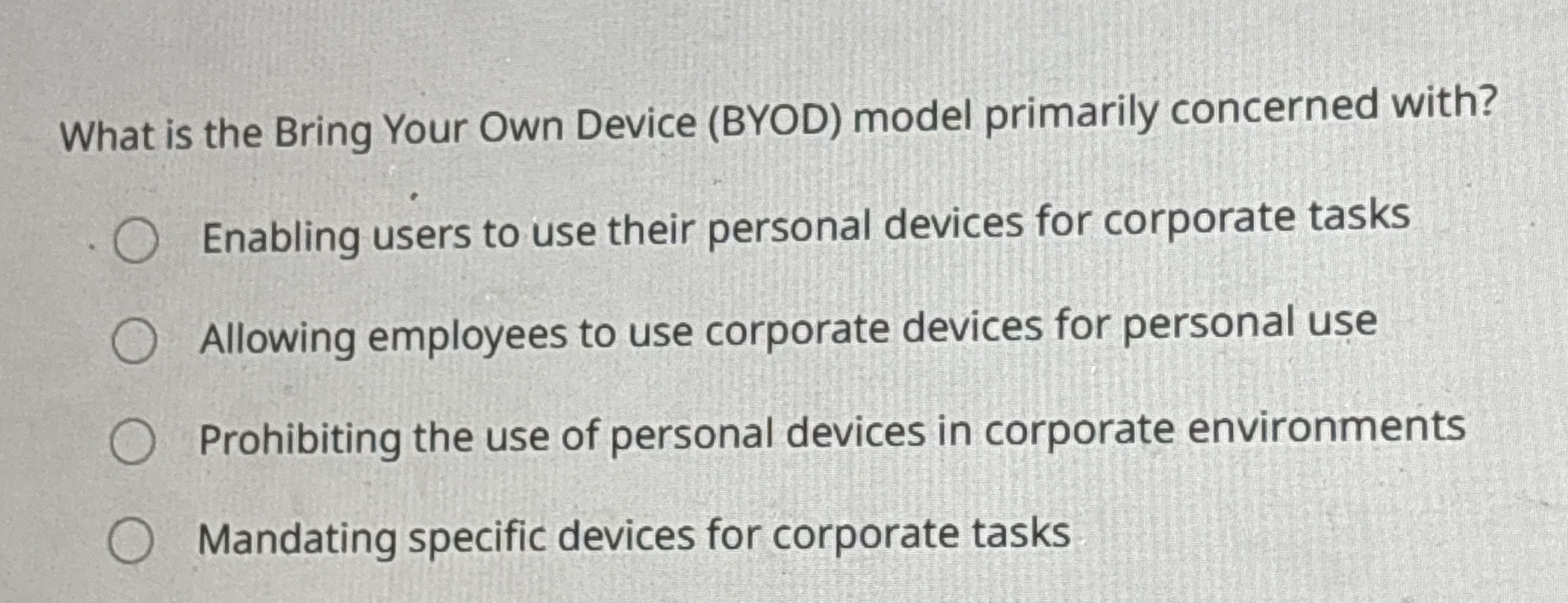 What is the Bring Your Own Device ( BYOD ) model