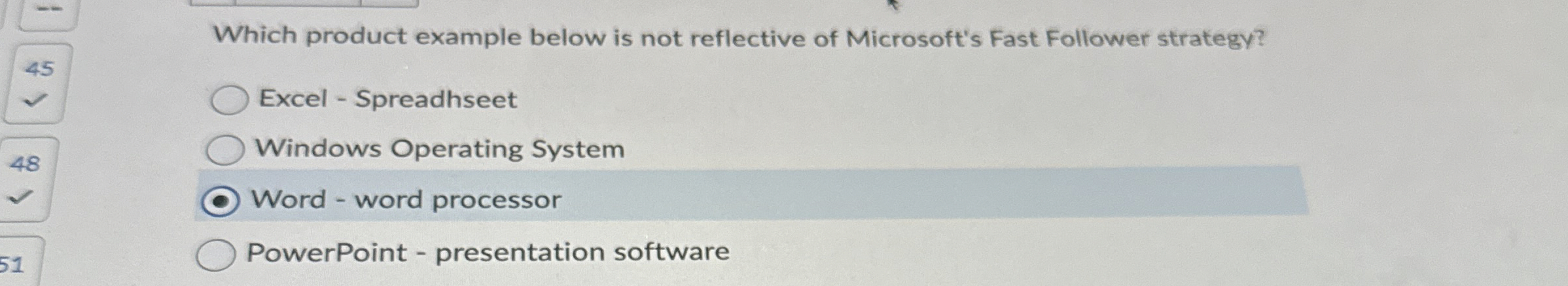 Which product example below is not reflective of