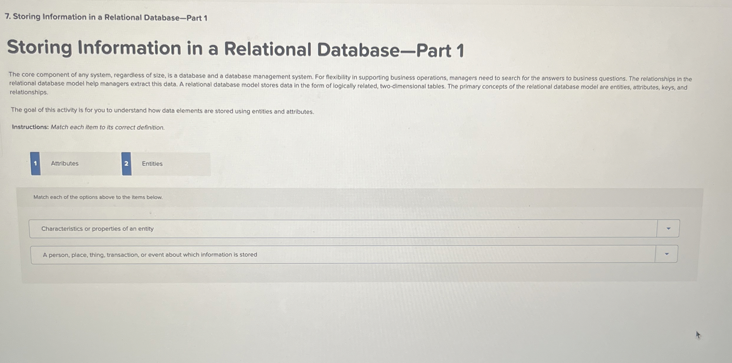 Storing Information in a Relational Database -