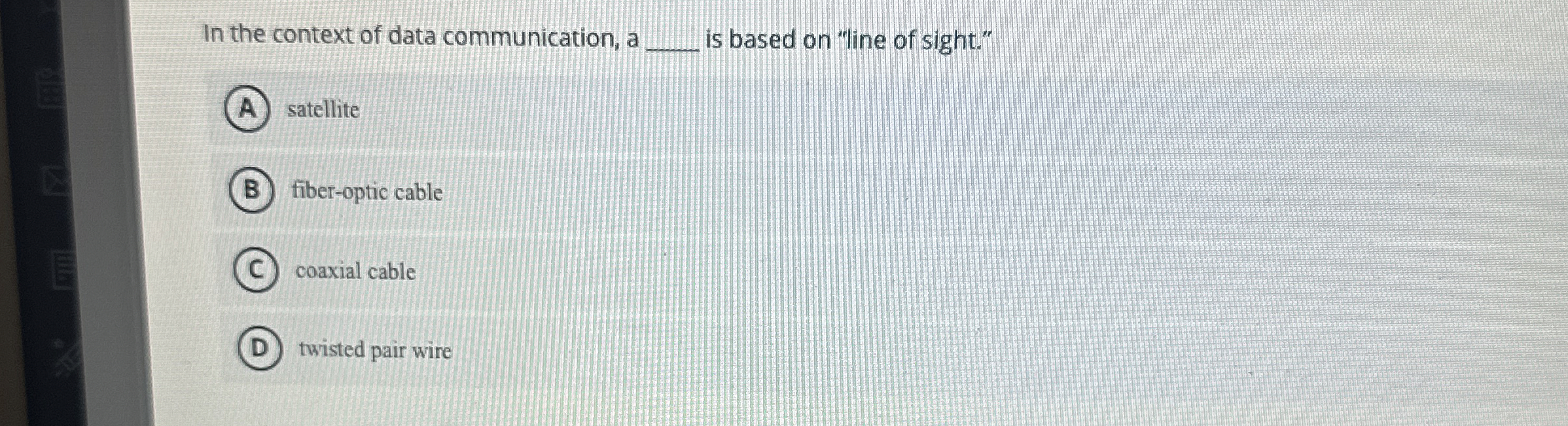 In the context of data communication, a q , is