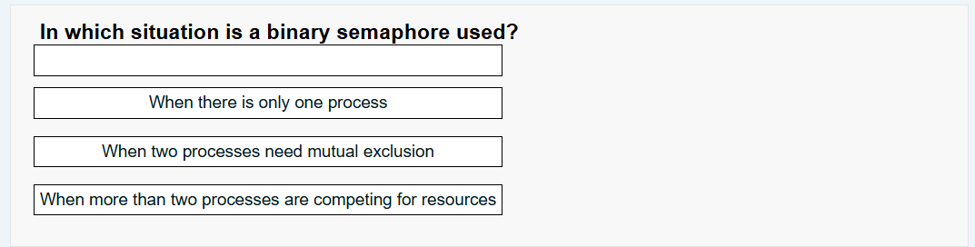 In which situation is a binary semaphore used?