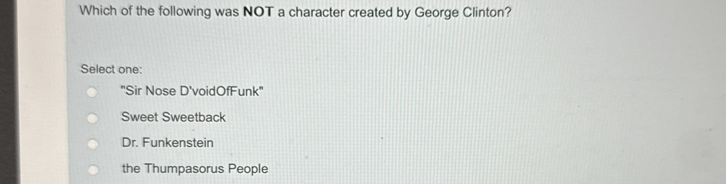Which of the following was NOT a character