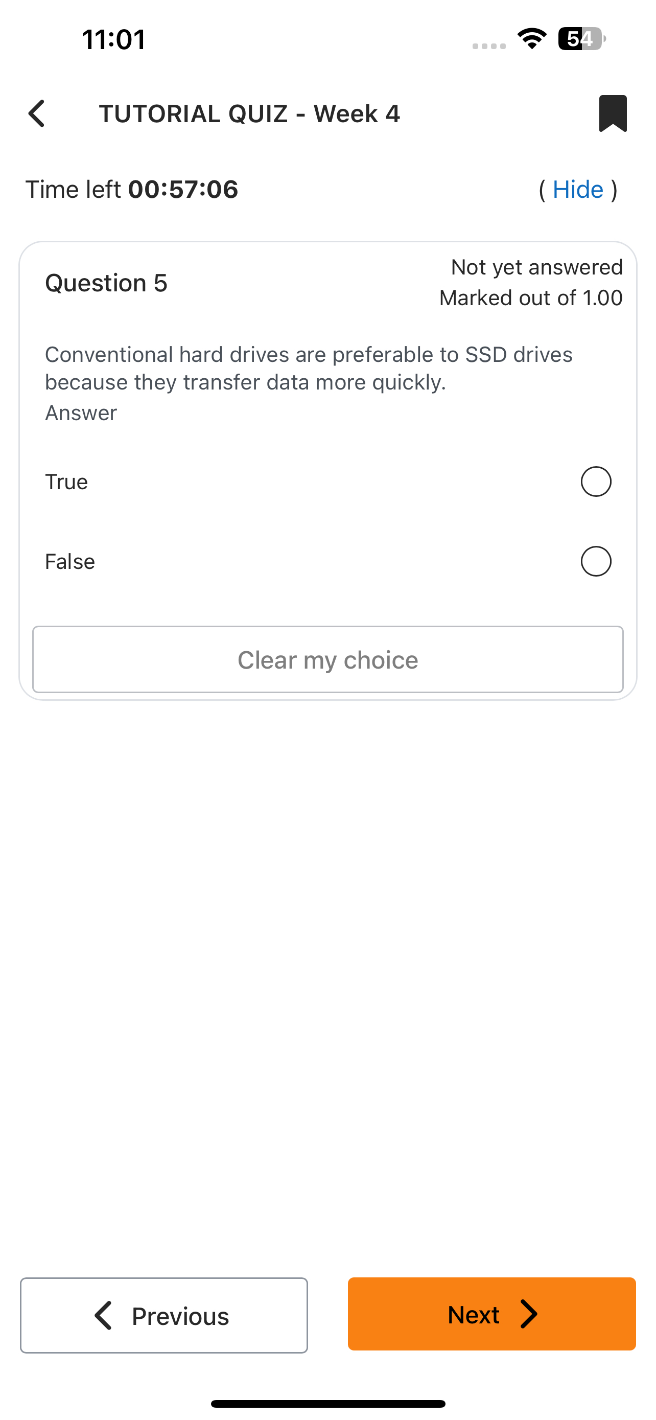 Question 5 Not yet answered Marked out of 1 . 0 0