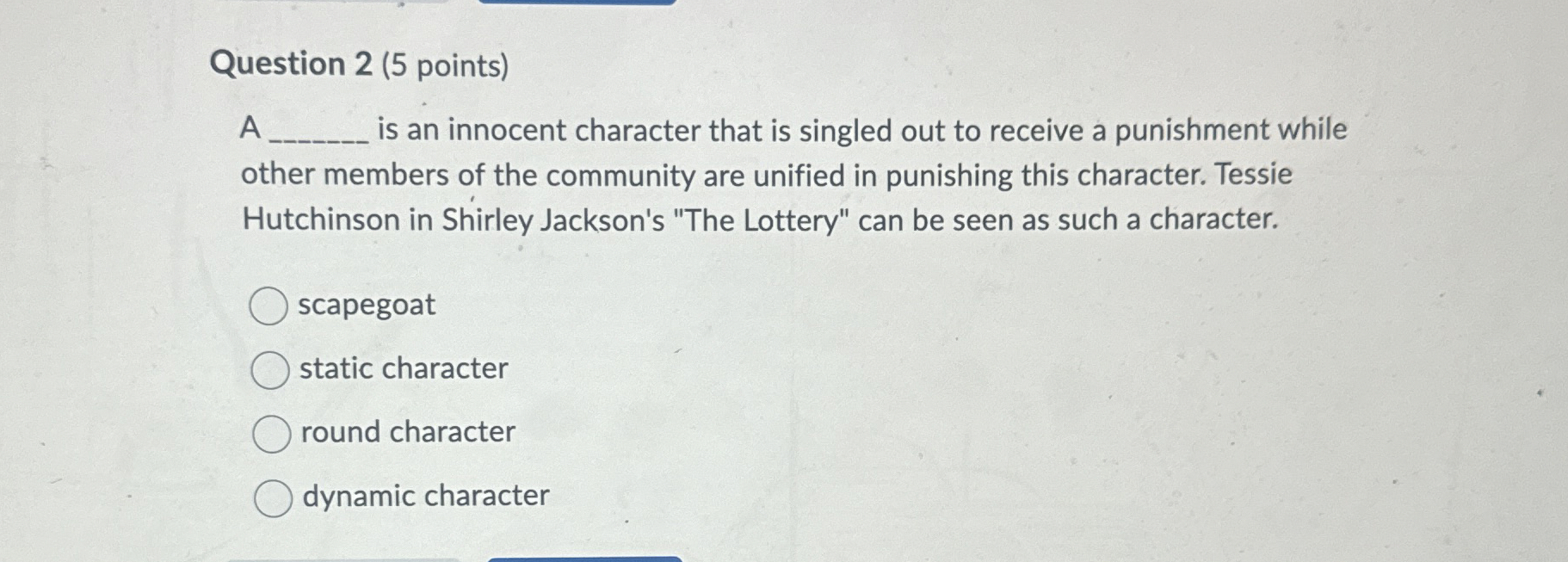 Question 2 ( 5 points ) A is an innocent